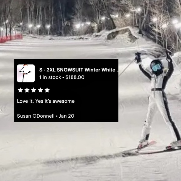 S - 2XL winter SNOWSUIT white album black stripe womens skisuit belted insulated - Picture 5 of 16